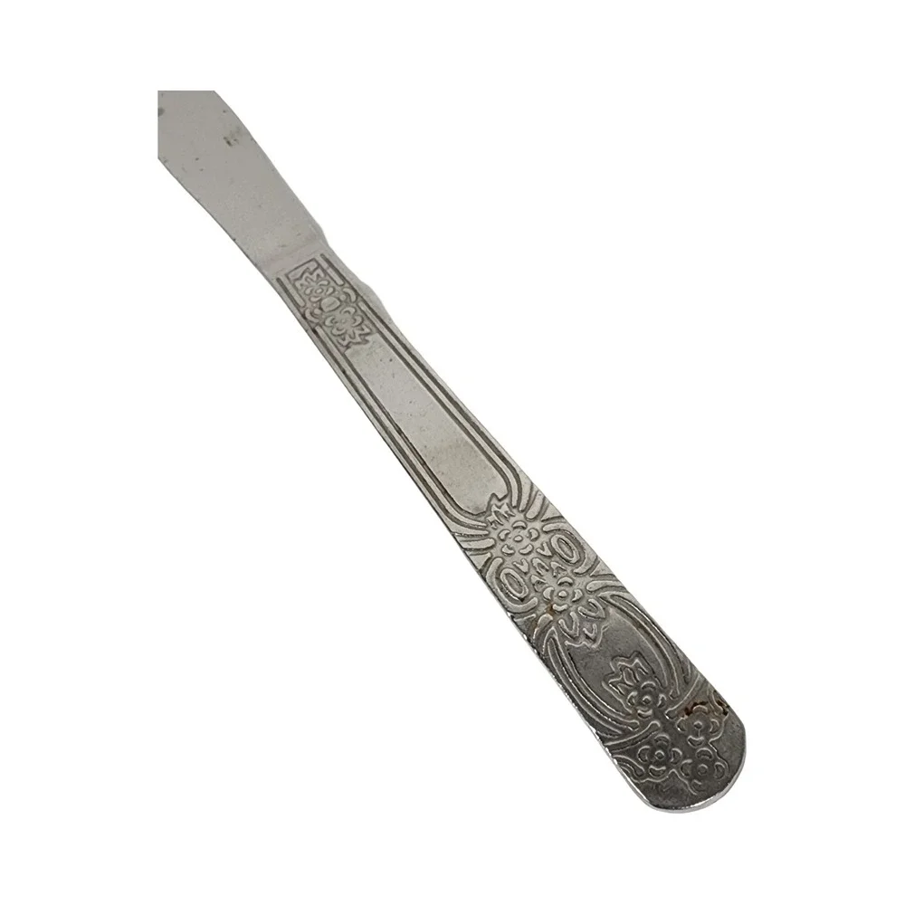 Stainless China Butter Knife Serrated Edge Floral‎ Handle Silverware Flatware